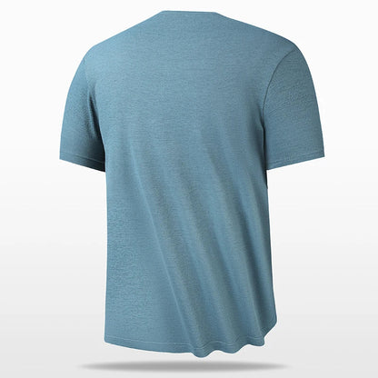 High Quality Men's Outdoor Hiking Running Weight Loss Fitness Sports Quick Drying T-Shirt Ice Silk Breathable Sweatshirt