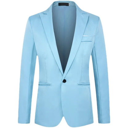 2026 New Men's Slim Blazers Fashion Single-button Business Casual Suit Jacket Solid Elegant Stylish Party Wedding Suit Tops Male