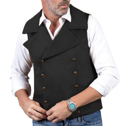 Men Vest Brown Double Button Frosted Velvet Waistcoat For Banquet Birthday Wedding Business Work Formal Set Men Suit Vest