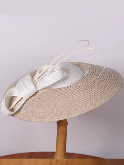 Fascinators Black White Weddings Pillbox Hat For Women Church Hat Sraw Fedora Black Wide Ladies Dress Kentucky Derby Hats