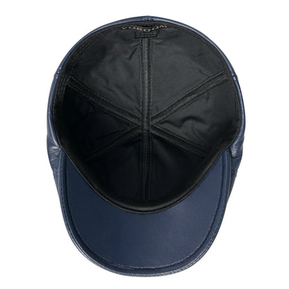Lambskin Leather Ivy Newsboy Caps 6 Panel Cabbie Beret Hat Ivy Irish Gatsby Flat Driving Beret