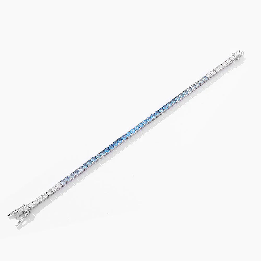 Gradient Red Color Tennis Bracelets S925 Sterling Silver High Carbon Diamond Bracelets for Women 2024 Original Fine Jewelry