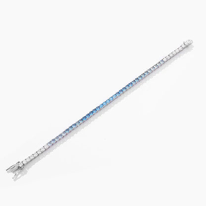 Gradient Red Color Tennis Bracelets S925 Sterling Silver High Carbon Diamond Bracelets for Women 2024 Original Fine Jewelry