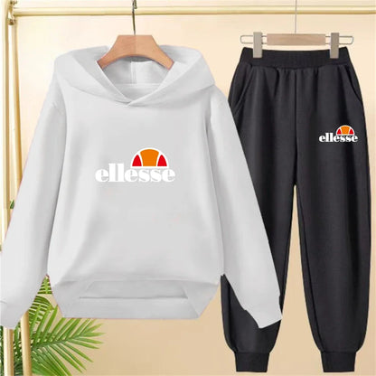 Black Children Hoodie Child print 3-12 Years Old Boys Girls Toddler hoodie Coat Top+Pants Stylish Casual Sweatshirt Set