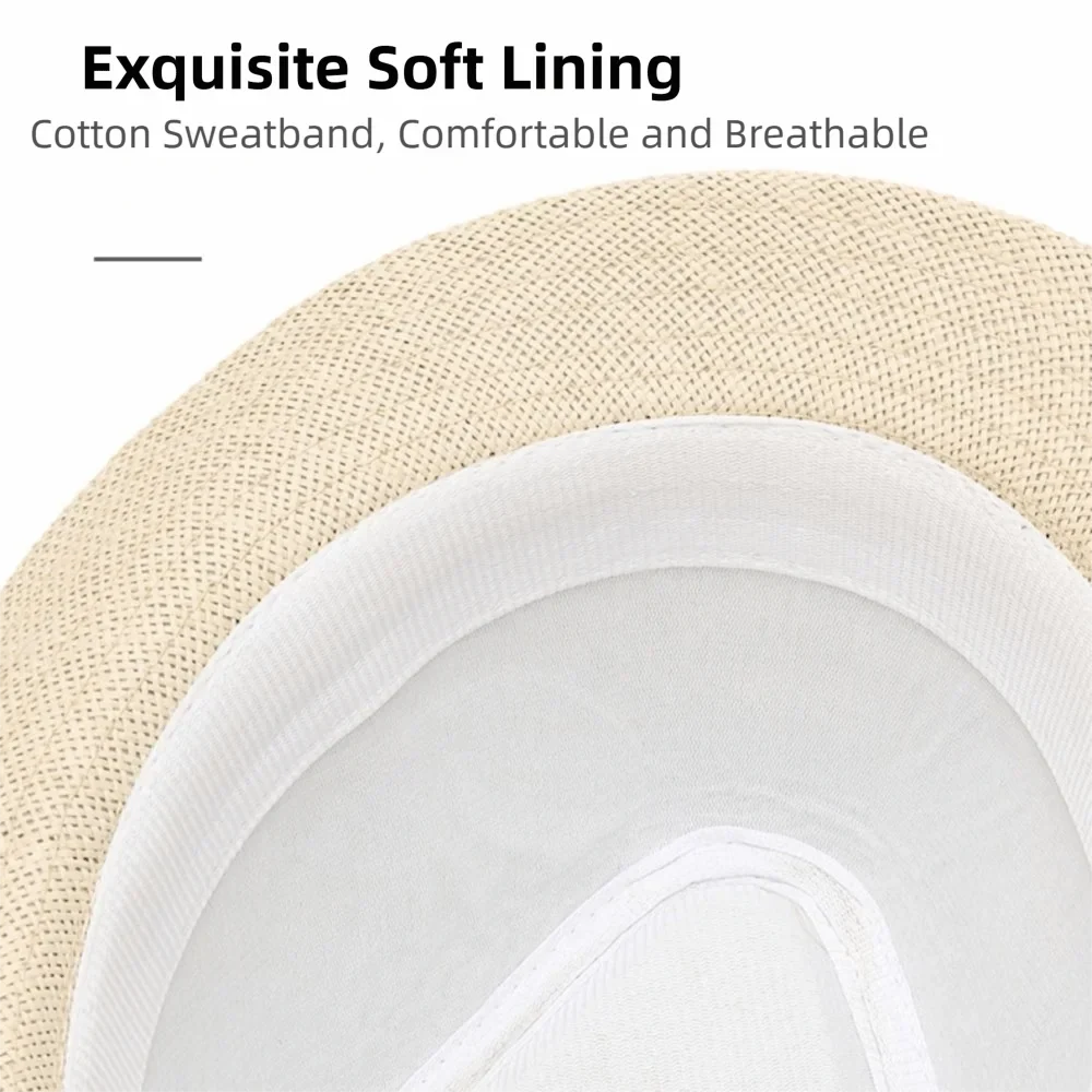 Lightweight Linen Belfry Trilby Hat Sun Protection Versatile Panama Trilby Hat Short Brim Breathable Fedora Sun Hat Travel