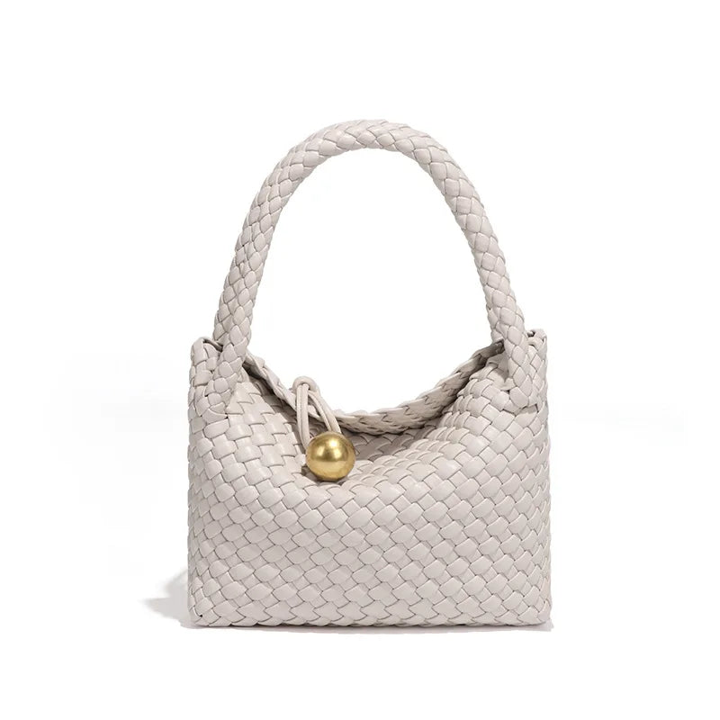 Summer Woven Shoulder Bag for Women Crossbody Tote Bag for Women Small Handbag Vegan Leather Purse Tote Handbag Hobo Bag
