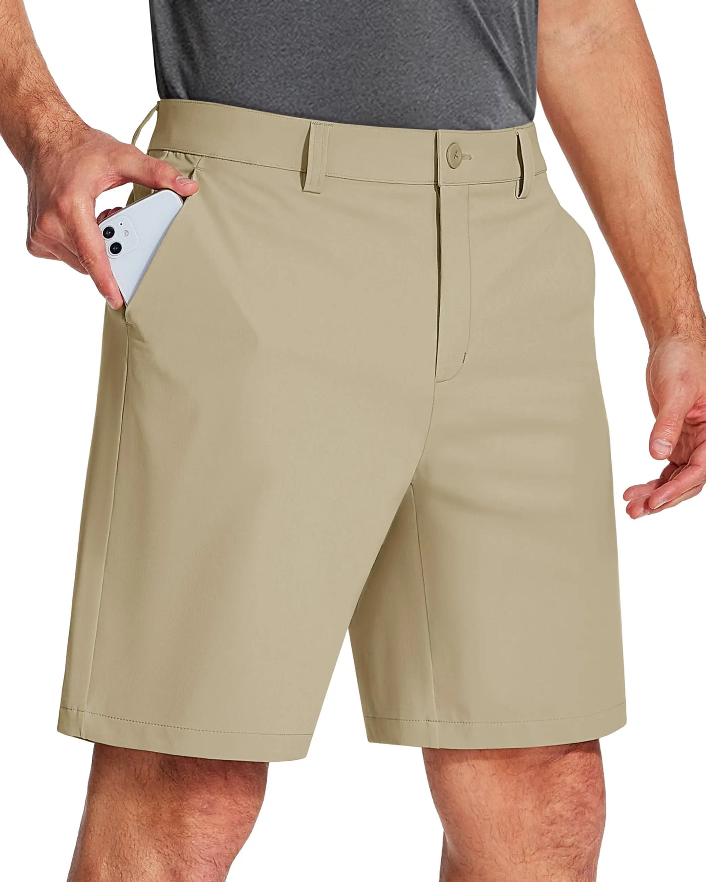 Golf Quick Dry Shorts Men Stretch Lighyweight Dress Work Casual Shorts with 4 Pockets Flat Front Hiking Shorts 9 Inch