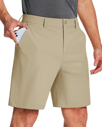 Golf Quick Dry Shorts Men Stretch Lighyweight Dress Work Casual Shorts with 4 Pockets Flat Front Hiking Shorts 9 Inch