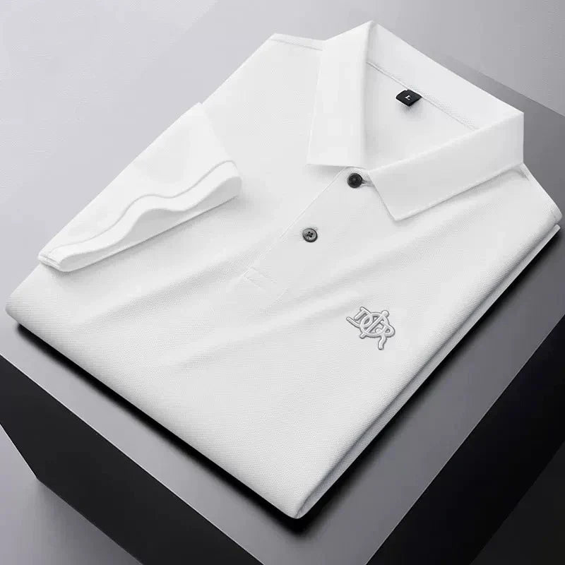 Designer brand 100%cotton short sleeve polo shirt summer trend letter embossed lapel top casual golf T-shirt business men's wear