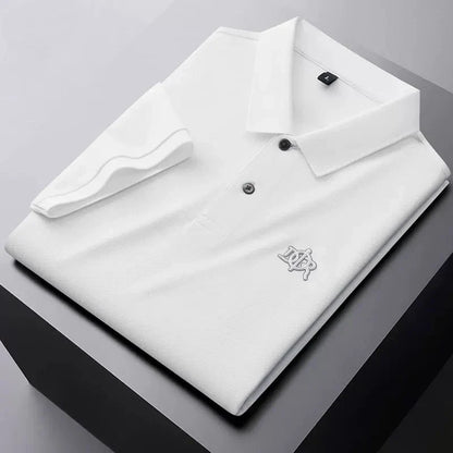 Designer brand 100%cotton short sleeve polo shirt summer trend letter embossed lapel top casual golf T-shirt business men's wear