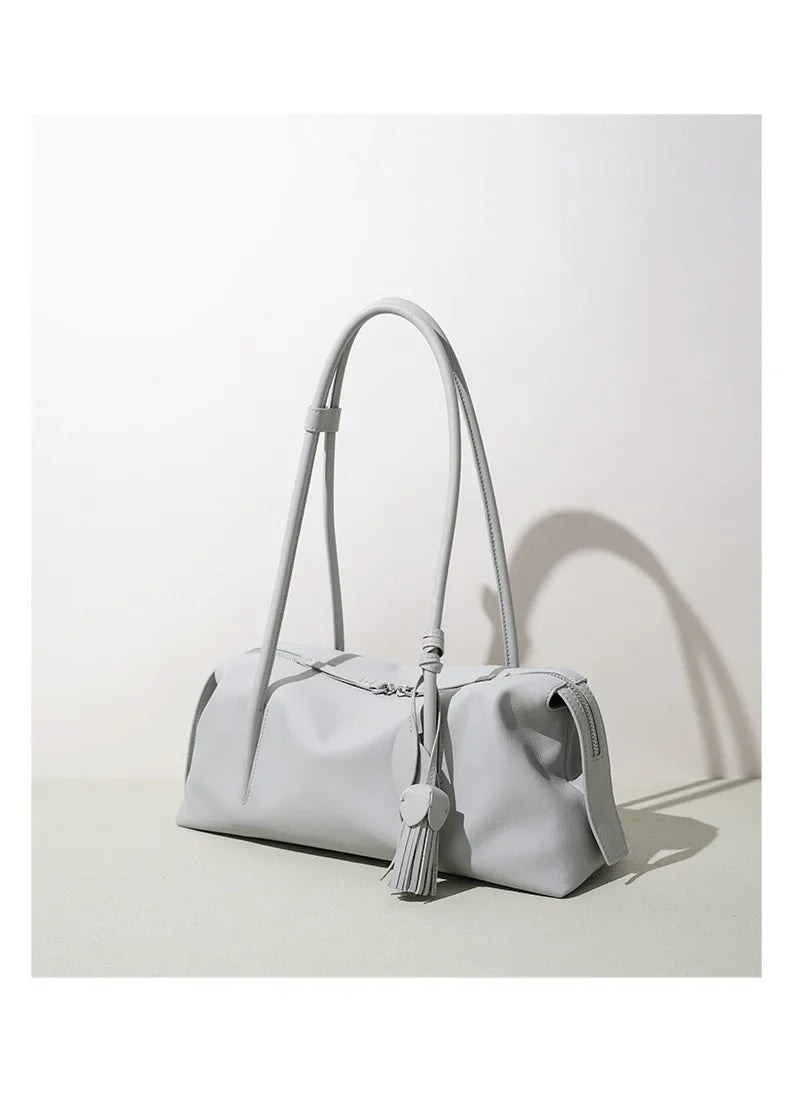 2026New Women's Casual Top Grain Leather Shoulder Bag Large Capacity Soft Pillow Handbag Underarm Tote for Daily Commute