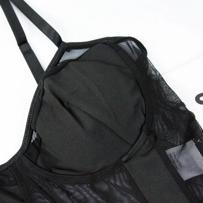 Sexy Bodysuit Lingerie Tight Fitting Women Deep V-neck Shaping Adjustable Shoulder Straps Reinforced Sexy Soft Padded Bra Top