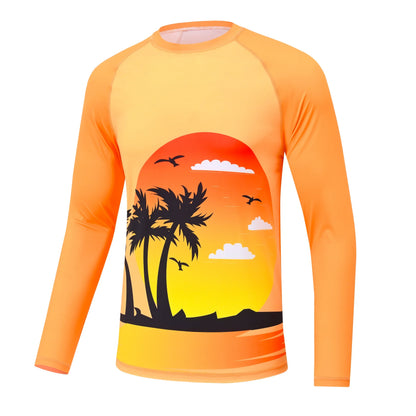 Men's Summer Fishing Shirt for Beach Vacation Swimming T-shirt, Quick-dry UPF 50+ Rash Guard Breathable Top for Board Sports