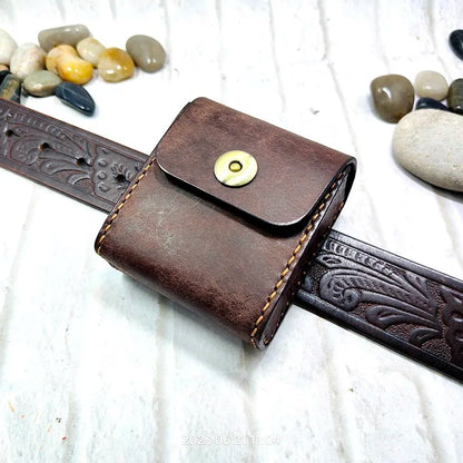 Multifunctional Key Holder Waist Bag Genuine Leather Car Key Case Folding Glasses Belt Pack Men Women 1652cg
