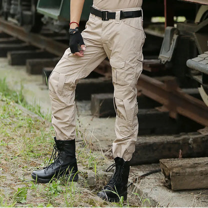 Men's Fashion Outdoor Hiking Overalls Pants Camouflage Tactical Pants Hunting Uniform Fighting Multi-Pocket Trousers