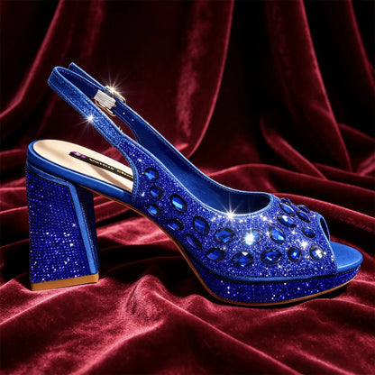 2026 Chic Fuchsia Peep Toe Heels with Sparkling Diamond Accents - Italian Designed Matching Pump and Bag Set for Stunning Party
