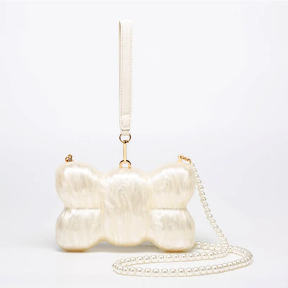 Mini Pearl Bag Crossbody Beaded Necklace Shoulder Handbag Egg Evening Fashion Totebag Women Hand Lady Phone Handbags Small Woman