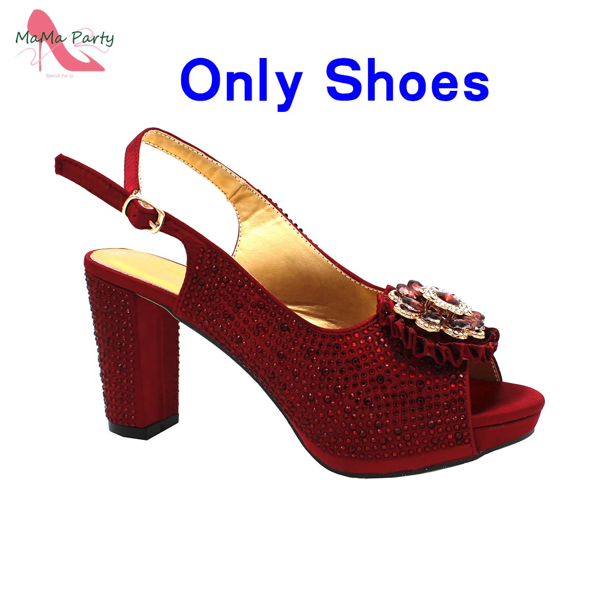 African Mature Women Shoes and Bag to Match in Teal Color Comfortable Heels with Platform for Garden Party