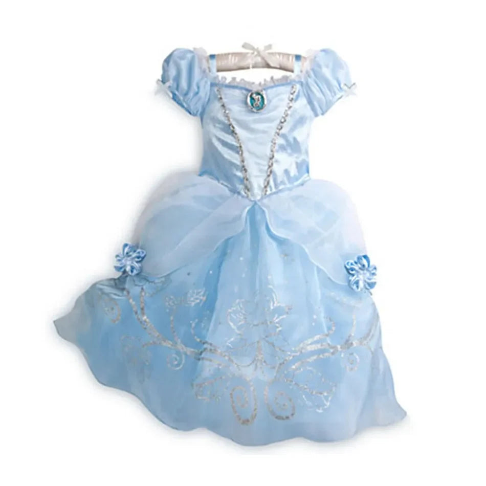 Children Princess Costume Party Fancy Flower Vestido New 2024 Christmas Birthday Carnival Dress Up Rapunzel Belle Disguise Frock