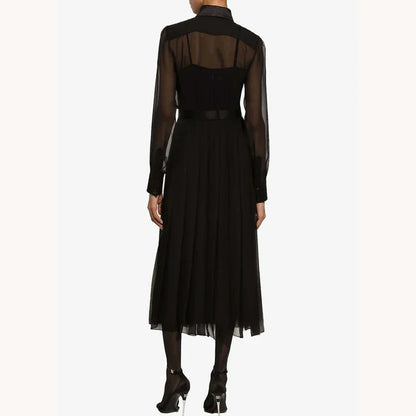 Customized Sexy Elegant Chiffon Midi Shirt Dress A-Line Evening Dresses Formal Exquisite High Quality Prom Party Gowns for Women
