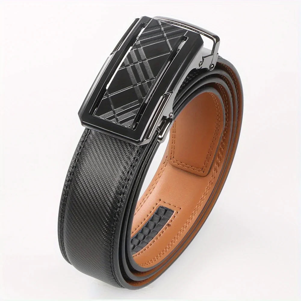 Men's Genuine Cowhide Belt With Automatic Buckle