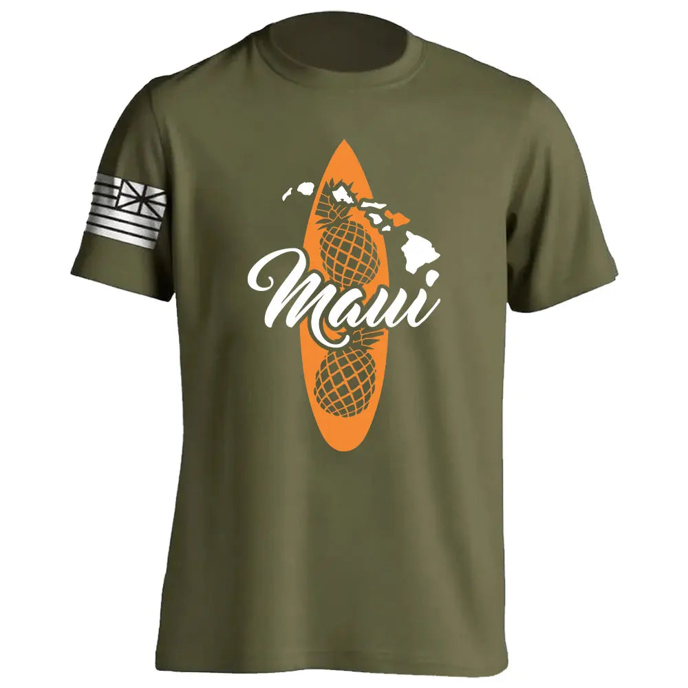 Men's Cotton Shirt OAHU HAWAII SURFING Distressed TShirt Unisex Surf Board Beach Tee Tops Summer Fashion Casual Short Sleeves