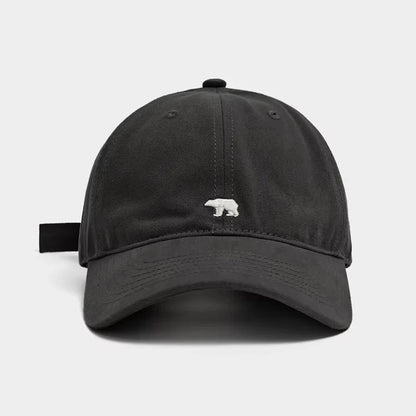 Polar Bear Embroidered Baseball Hats for Men and Women, Wide brims to Show Face, Small Retro Hats, Soft Top Duck Tongue Hats