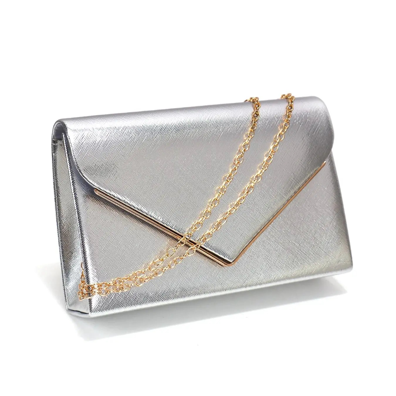 PU Fashion Envelope Design Evening Bags Cover Glitter Elegant Small Leather Ladies Dress Handbags With Shoulder Chain Messenger