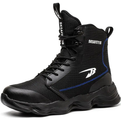 High Top Men Safety Shoes Light Steel Toe Sneakers Man Anti-Smash Stab Proof Work Boots Male Construction Protective Footwear