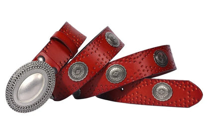 3.8CM Heavy Metal Rivet Men Real Genuine Leather Belt Men Smooth Buckle Stud Punk Jeans Belts For Jeans Strap Rock Cowboy