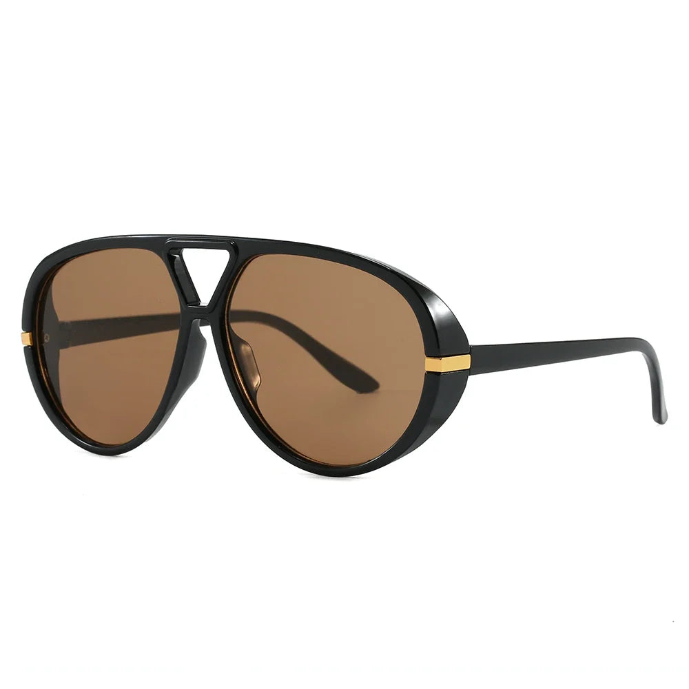 Cycling Trendy Women Square Twin Bridge Pilot Sunglasses New Luxury Designer Shades Outdoor Driving Travel Female Sun Glasses