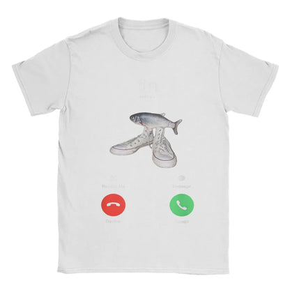 Fih Meme Fish Calling Shirt Misspelled Fih Is Calling Women Crew Neck Pure Short Sleeve Tee Harajuku Sleeve Aesthetic Clothes