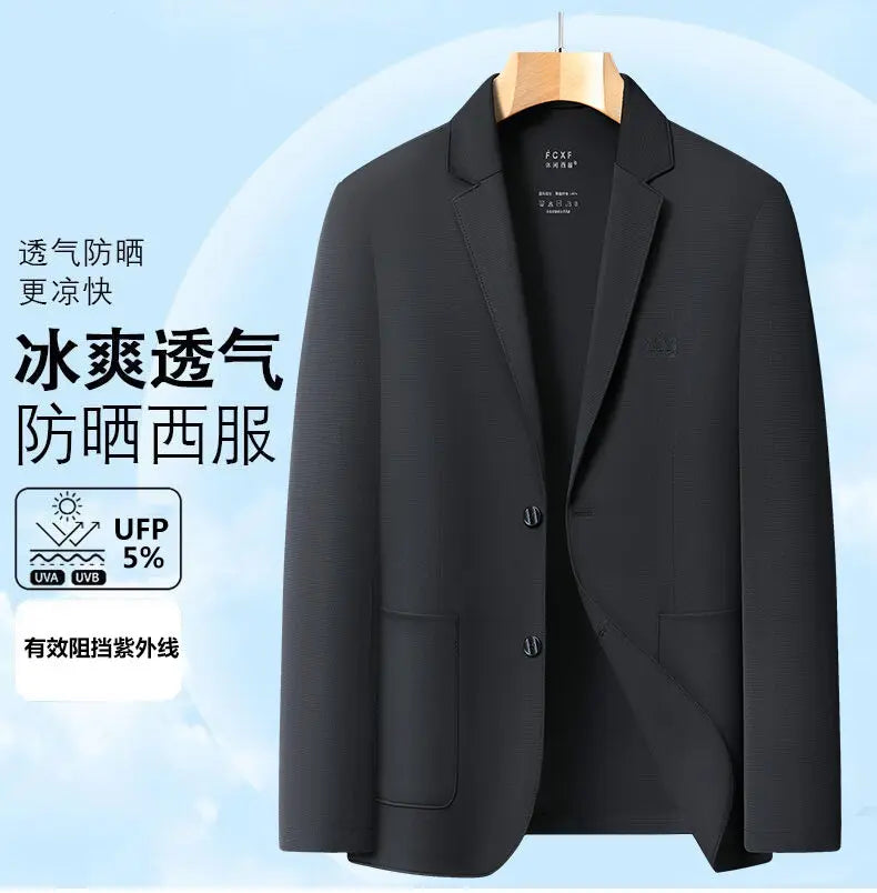 Blazer Summer Men's Casual Fashion Korean-style Business Solid Color Breathable, Lightweight and Sun-protective Clothing Blazer