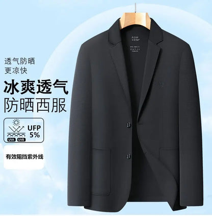 Blazer Summer Men's Casual Fashion Korean-style Business Solid Color Breathable, Lightweight and Sun-protective Clothing Blazer