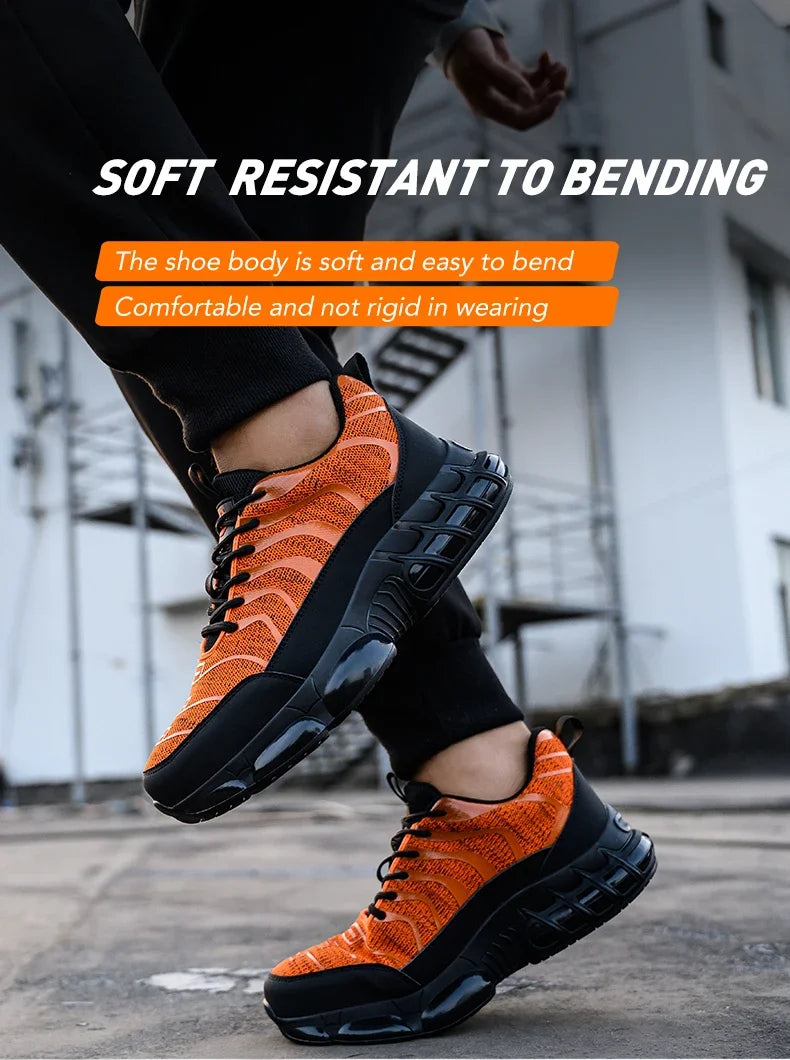 New 2024 Fashion Steel Toe Work Safety Shoes For Men Anti-smash Anti-puncture Indestructible Sneakers Protective Male Footwear