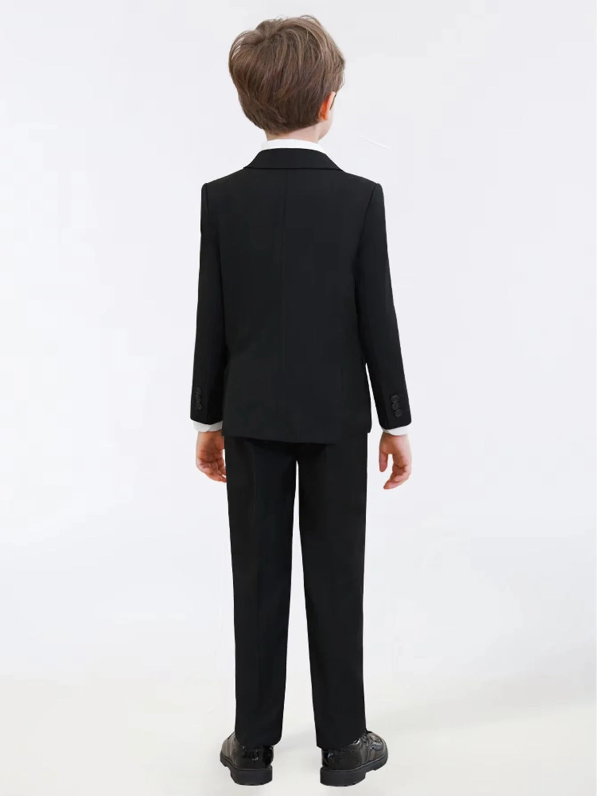 24 Hours Ship Navy Blue Suit Set for Kids 3-14 Yrs Boys Communion Suits (Jacket + Pants + Vest + Bowtie) Birthday Tuxedo