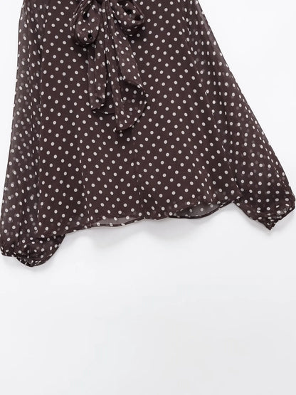 Polka Dot Printed Women Shirt 2026 Spring New Bow Tied Blouse Woman Tops Lady Ruffles Long Sleeve Loose Elegant Blouses Top ﻿