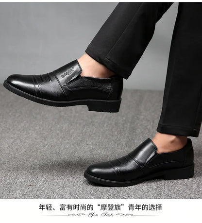 Men's Genuine Cow Leather Shoes Business Casual Shoes With Triple-Stitched Soles For Middle-Aged And Elderly Men 2025