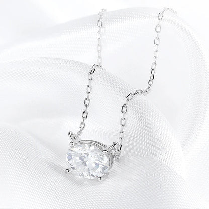 14K Plated 1-3CT Moissanite Necklaces Pendant Women Girls Birthday Gift Chain Lab Diamond Jewelry 925 Sterling Silver GRA