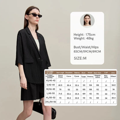 Women's Blazer 2026 Summer New Notch Lapel Single Breasted Drop Shoulder Jacket Casual Midi Length Coat For Women 12652002