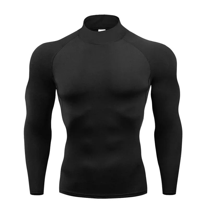 Men Running T-shirts Compression Long Sleeve Sport Shirts Fitness Tight Training Jogging Tees Gym Sportswear Quick Dry Rashgard