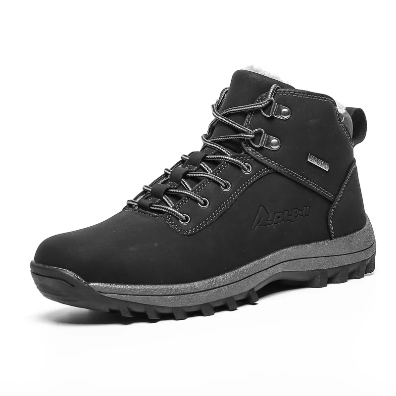 2024 Fashion Outdoor Winter Snow Boots For Men Male Sneakers Adult Quality Rubber High Top Super Warm Plush Warm Ankle Boots