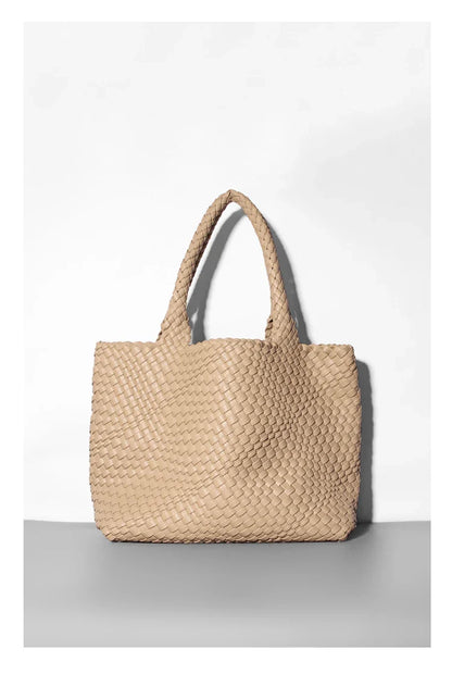 Designer Knitting Fashion Ladies Handbags And PU leather Large-capacity Women's single-shoulder bag Beach Travel Bags
