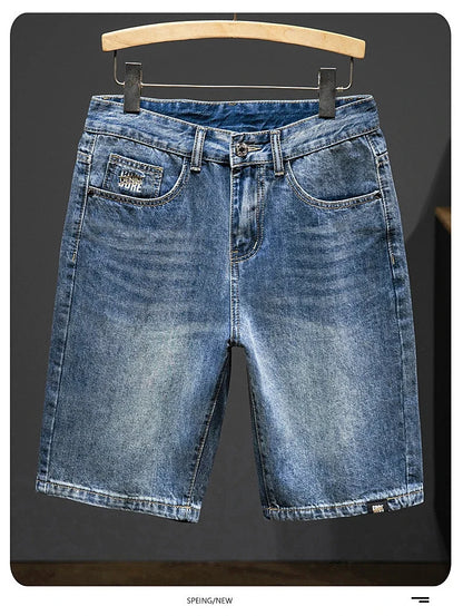 2024 New in Vintage Men's Denim Shorts Fashion Straight Bermuda Jeans Slim Soft Casual Short Pants Male Streetwear