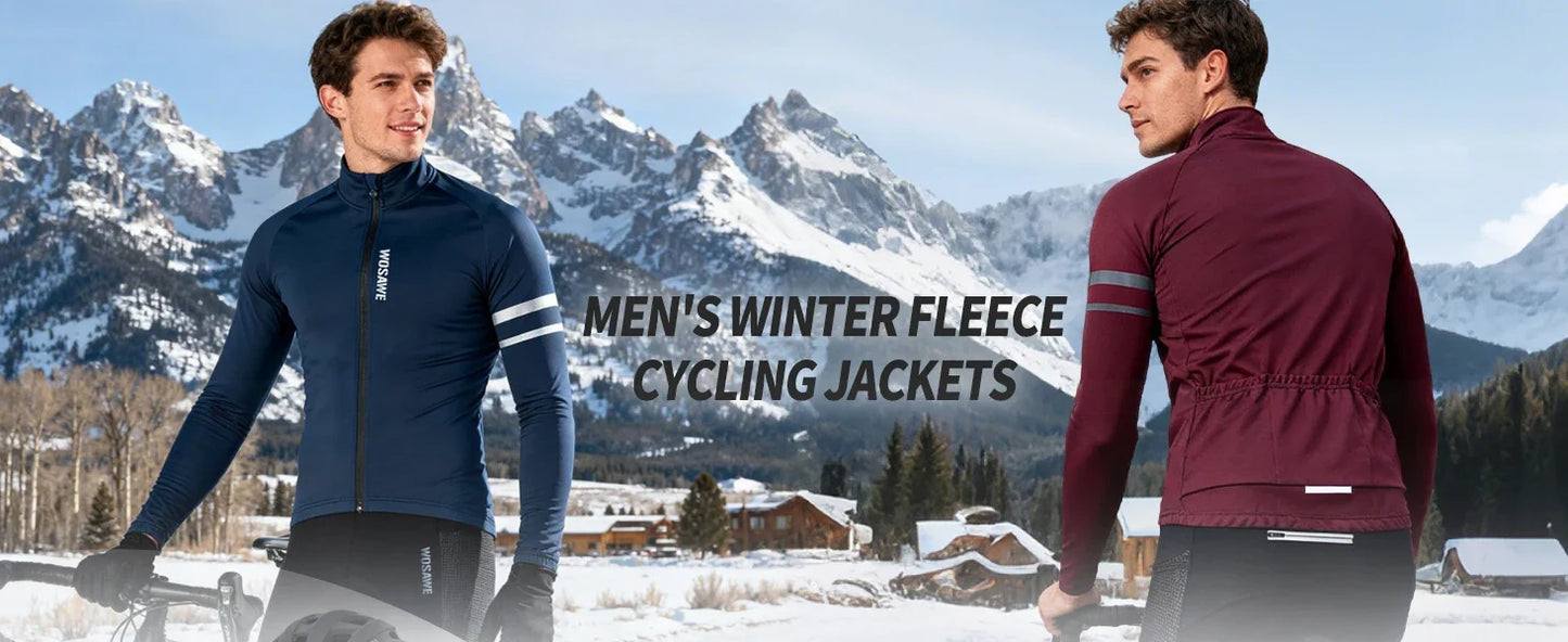 Winter Men's Cycling Jacket Waterproof Windproof Thermal Fleece Bike Jersey MTB Road Cycling Snowboarding Ski Jacket Coat