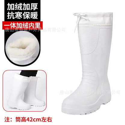 Men's Women's High-End Rain Boots Closed Rainproof and Waterproof Short and Mid.Calf Length Non-Slip Drawstring Rubber Boots