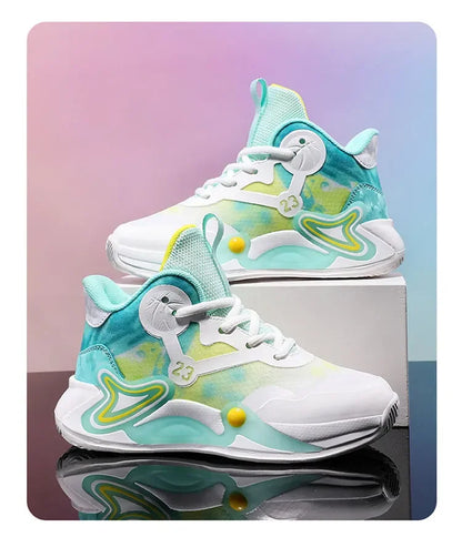 Children Basketball Shoes Breathable Mesh Boys Girls Fashion Sneakers School Sport Shoes Kids Casual Trainers Outdoor Athletic