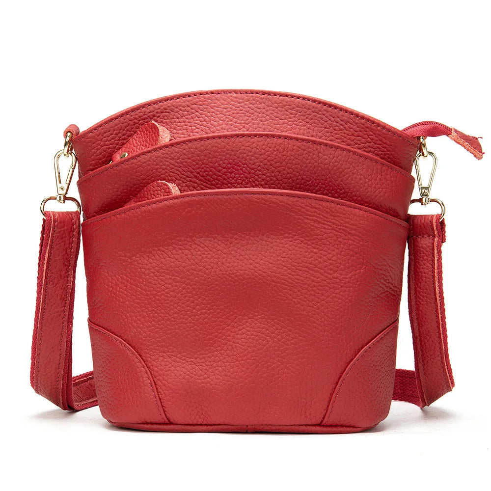 Genuine Leather Women Messenger Bags Cow Leather Crossbody Shoulder Bag Small Female Handbags Capacity Phone Bag for Girls