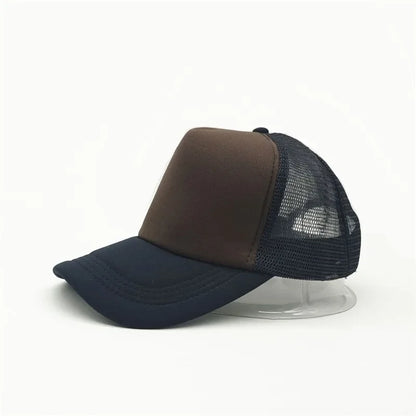 Unisex Cheaper 5 Panel Trucker Hat For Adult Summer Net Baseball Cap Men Women Sponge Mesh Adjustable Sun Hat Visor