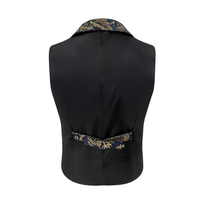Four Seasons Men Suit Vest Contrast Color Printed Male Vest Slim Single-breasted Sleeveless Versatile Man Waistcoat